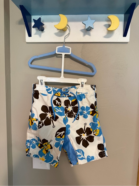 Old Navy Other - Old Navy Boys Floral Swim Trunks - White, Blue, Brown, Yellow